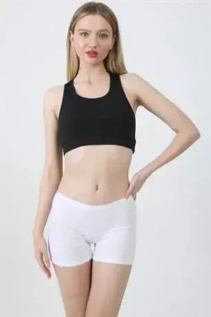 3 paketli Ayollar Oq-oq Boksi Shortlari Paxtadan Lycradan Qilingan - 19