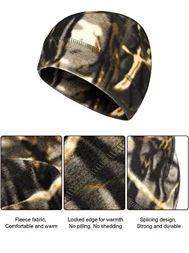 3 Pieces Winter Warm Skull Cap Soft Fleece Beanie Hat Thick Windproof Watch Cap Skiing Outdoor Warm Colored for Men Women - 4