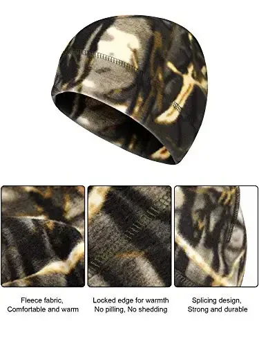 3 Pieces Winter Warm Skull Cap Soft Fleece Beanie Hat Thick Windproof Watch Cap Skiing Outdoor Warm Colored for Men Women - 4