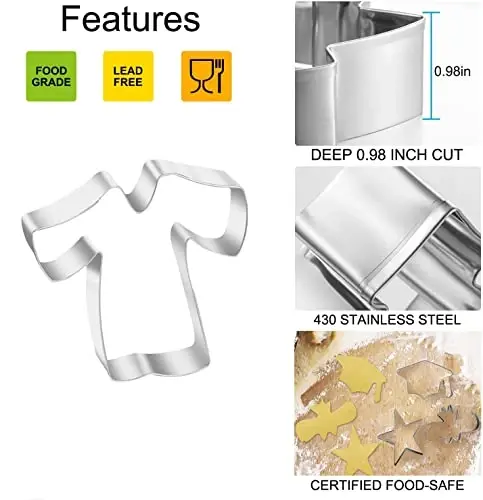 3 Pieces Graduation Cookie Cutters 2024, Stainless Steel Molds Cap, Diploma,Graduation Gown Shapes for High School College Graduation Party - TUZICAKE (1)