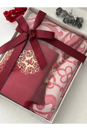 3 Parça Seccade Seti Bordo Renk-Bordo - 3