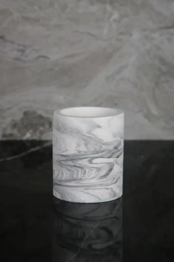 3 Parcha Marmar Naqshli Beton Hammom To'plami Suyuq Sovunlik Tish Cho'tkasi Patnis - 2