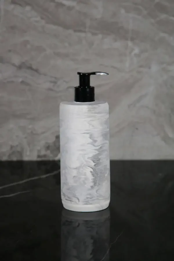 3 Parcha Marmar Naqshli Beton Hammom To'plami Suyuq Sovunlik Tish Cho'tkasi Patnis - 3