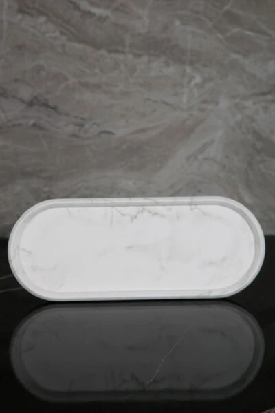 3 Parcha Marmar Naqshli Beton Hammom To'plami Suyuq Sovunlik Tish Cho'tkasi Patnis - 4