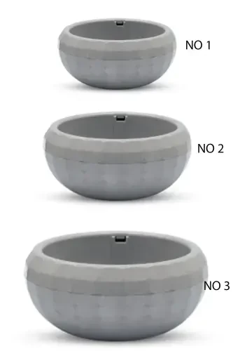 3 Pcs Arrangement Pot Set Plant Flower Cactus Succulent And Bonsai Pot-GRAY - 1