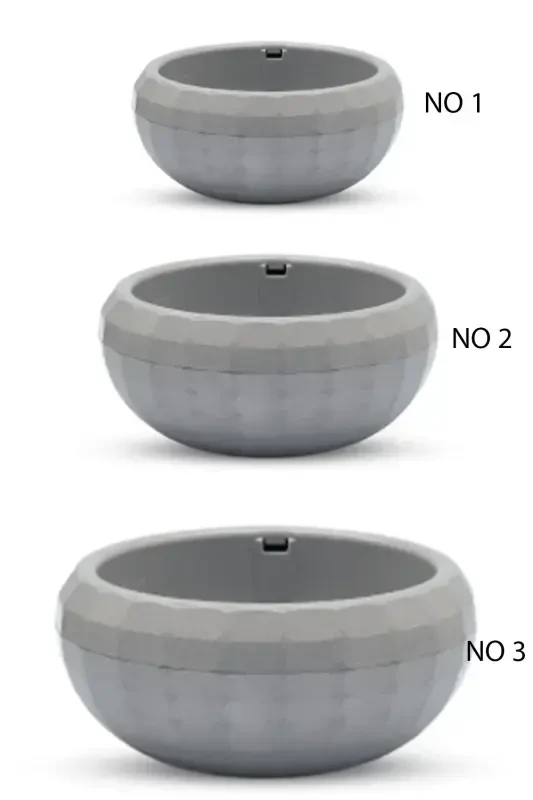 3 Pcs Arrangement Pot Set Plant Flower Cactus Succulent And Bonsai Pot-GRAY - 1