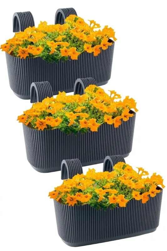 3 Pcs Karasu Plastic Pera Hanging Balcony Planter - 1