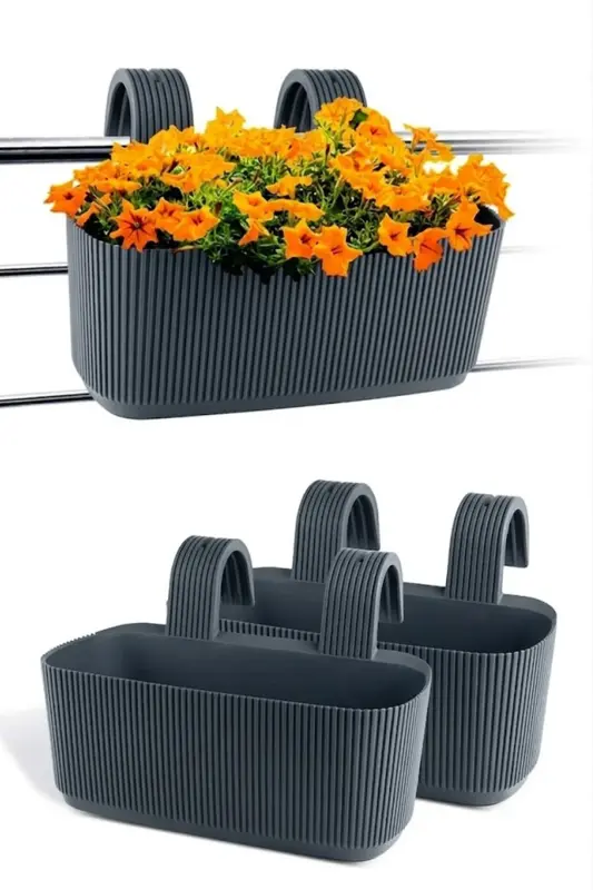 3 Pcs Karasu Plastic Pera Hanging Balcony Planter - 2