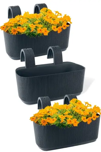 3 Pcs Karasu Plastic Pera Hanging Balcony Planter - 4