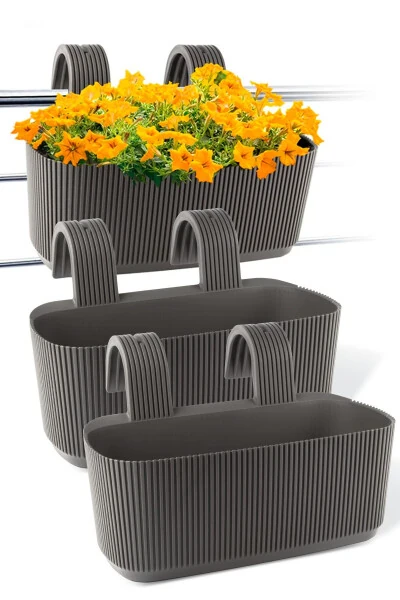 3 Pcs Karasu Plastic Pera Hanging Balcony Planter - TEMMUZ HOME (1)