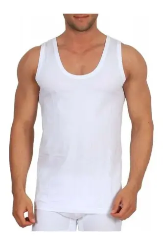 3 Pcs Men's 100% Cotton White Tank Top // 3 Pcs-WHITE 