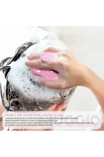 3 Pcs Soft Silicone Scalp Massage Shampoo Shower Brush - 3