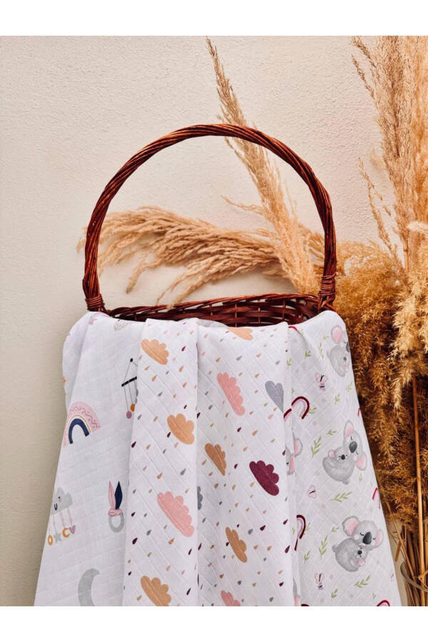 3-Piece 100% Organic Cotton Muslin Blanket, Multi-Purpose, 80x80 cm, Newborn Baby - 2