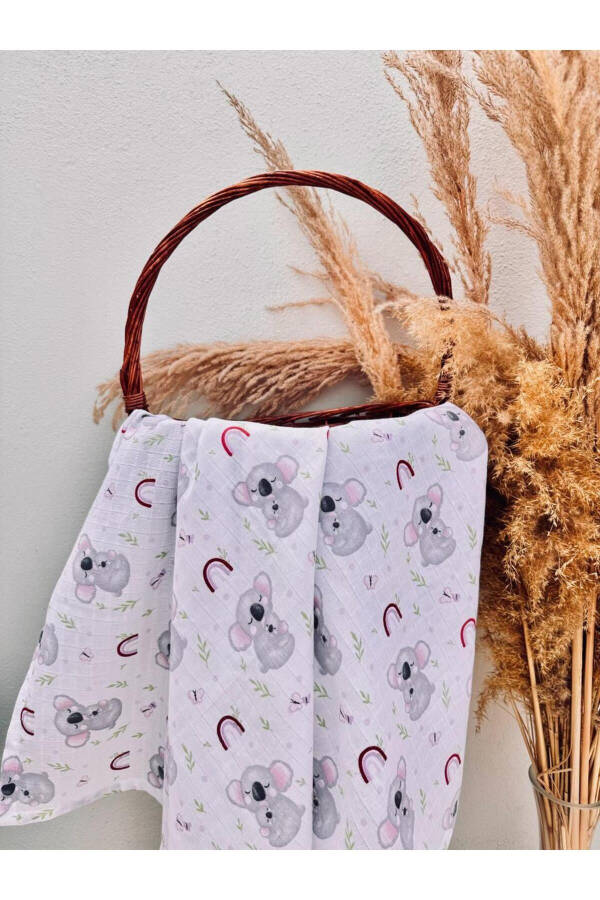 3-Piece 100% Organic Cotton Muslin Blanket, Multi-Purpose, 80x80 cm, Newborn Baby - 5