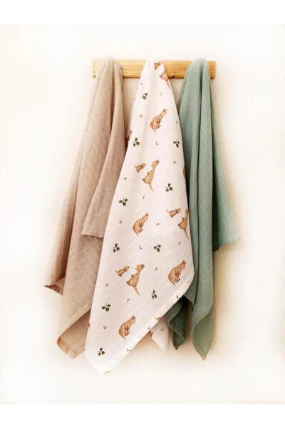 3-Piece 100% Organic Cotton Muslin Swaddle Blanket, Set - Modazone