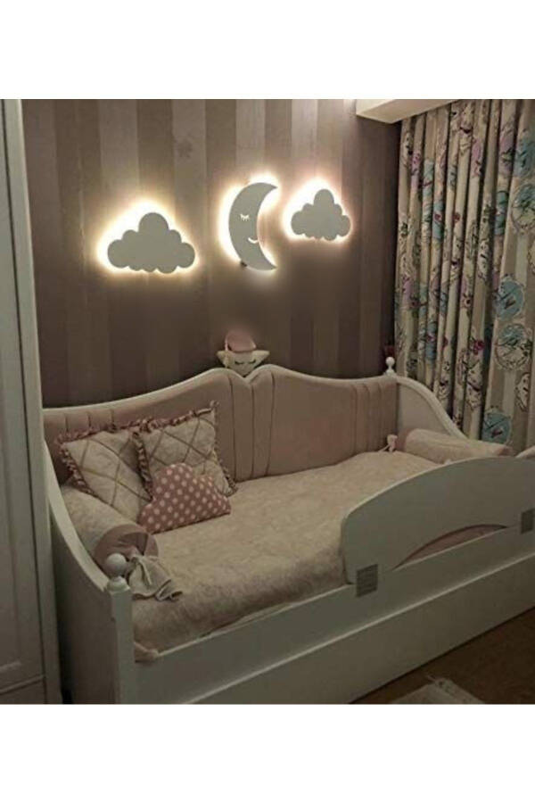 3-Piece Baby and Kids Room Lighting LED Cloud and Moon - 1