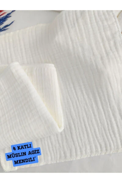 3-Piece Baby Bibs 4-Layer Muslin 100% Cotton Fabric Burp Cloth Cleaning Cloth - 3