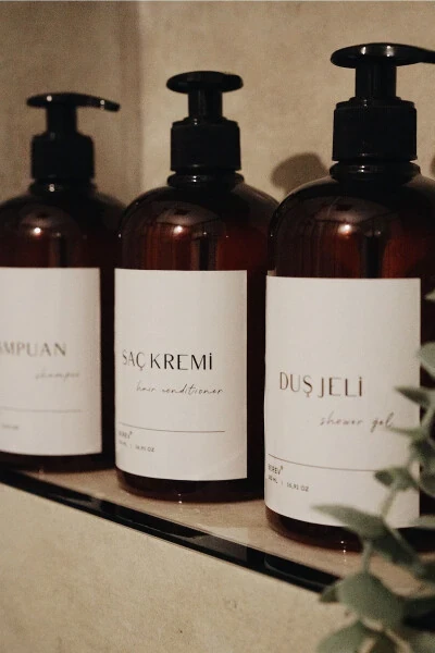 3-Piece Bathroom Set Shampoo Shower Gel And Hair Conditioner Plastic Bottle 500 ml - 3