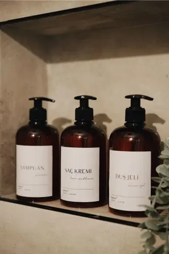 3-Piece Bathroom Set Shampoo Shower Gel And Hair Conditioner Plastic Bottle 500 ml - 3