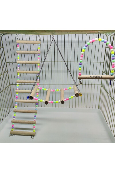 3-Piece Bird Toy Set Cage Accessories - 1