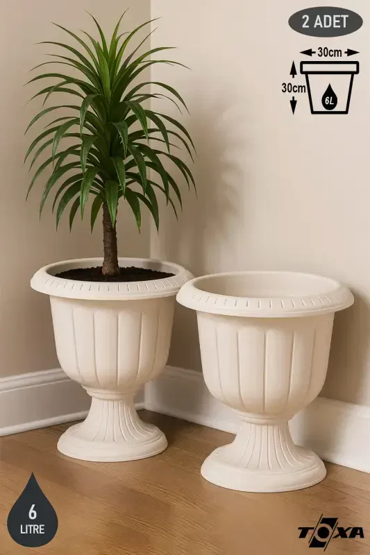 3 Piece Decorative Narcissus Pot Set Plastic Flower Pot 3 Pack - 8