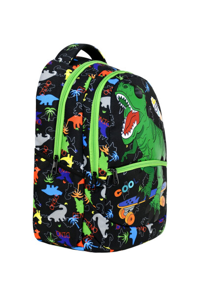 3-Piece Elementary School Dinosaur Patterned, Boys' Lunch Bag and Pencil Case School Backpack - 2