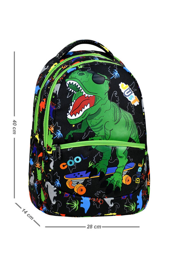 3-Piece Elementary School Dinosaur Patterned, Boys' Lunch Bag and Pencil Case School Backpack - 6