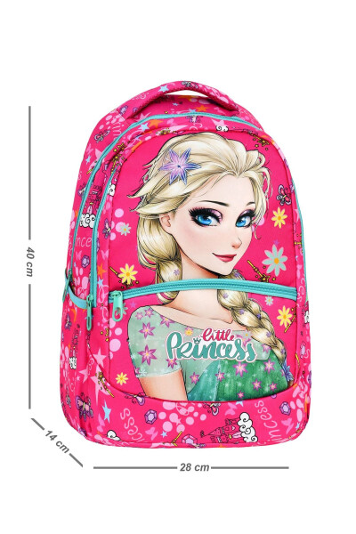 3-Piece Elementary School Frozen Patterned, Girl's Lunchbox and Pencil Case School Bag - 6