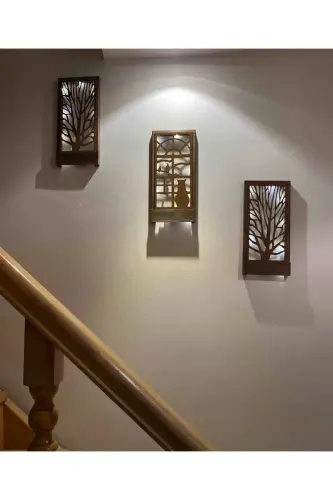 3-Piece Fairy LED Solid Wood Painting Home Gift Hallway Entrance Night Lamp 36x18 Wall Decor Batteries Not Included - 9