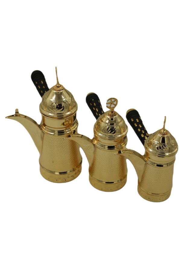 3-Piece Hammered Yellow Copper Mirra Coffee Pot Set - 6