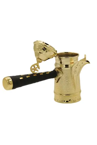 3-Piece Hammered Yellow Copper Mirra Coffee Pot Set - ANTEPSEPETİ (1)