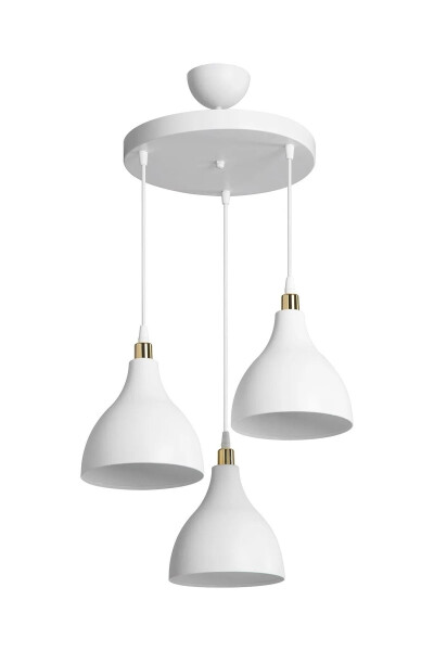 3-Piece Hanging White Pendant Chandelier Bedroom Living Room Kitchen Corridor Lamp - 3