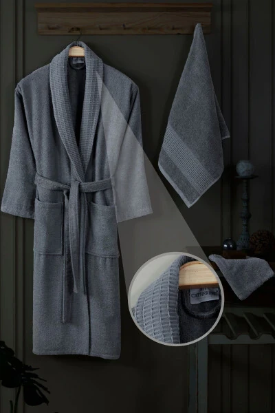 3-Piece Hooded Bathrobe Set 100% Cotton | Quality Bathrobe Set | Softness and Absorbency - MY CATHERINE