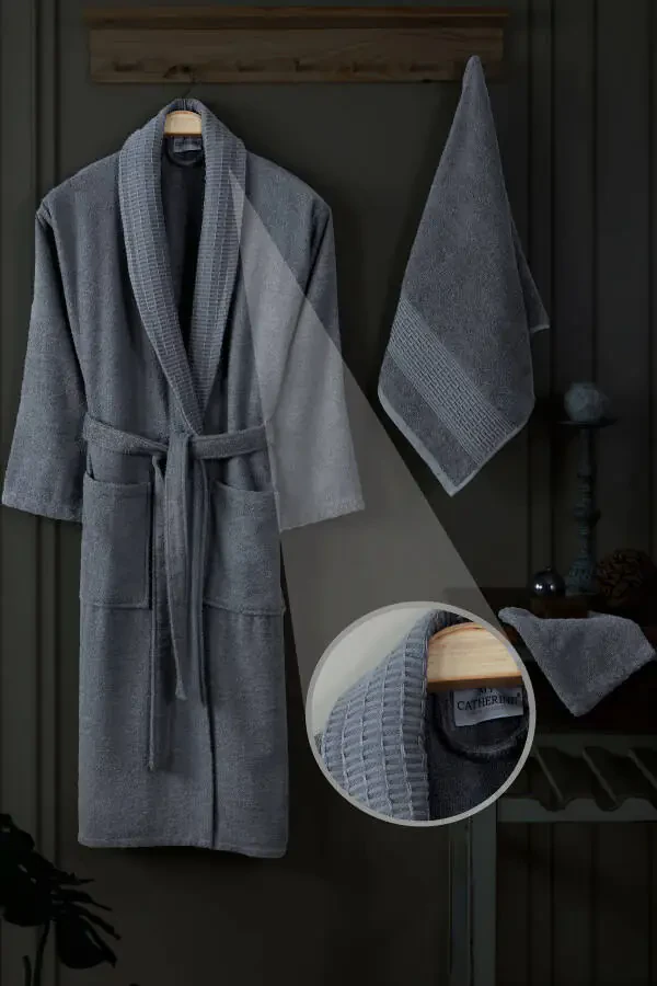 3-Piece Hooded Bathrobe Set 100% Cotton | Quality Bathrobe Set | Softness and Absorbency - 1