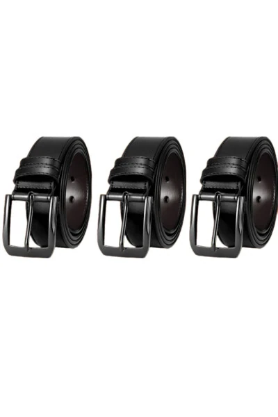 3 Piece Men's Belt Suitable for Jeans and Canvas - GENEL MARKALAR