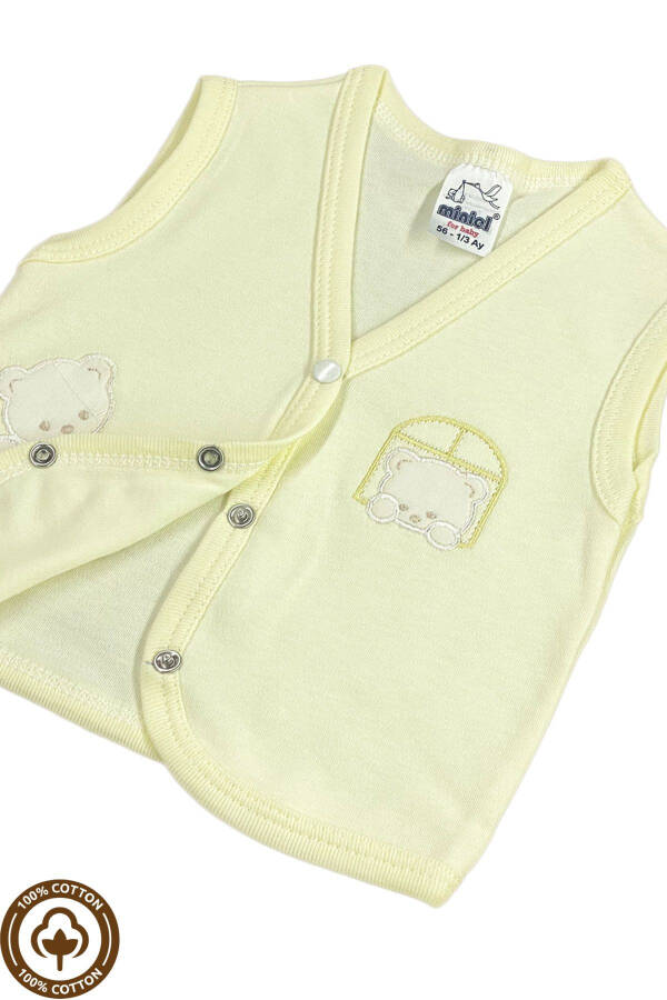 3-piece organic cotton knit baby vest set for 3-6-9 months. - 3