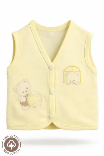 3-piece organic cotton knit baby vest set for 3-6-9 months. - 5