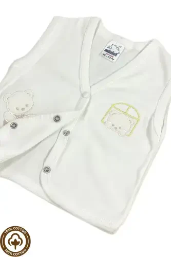 3-piece organic cotton knit baby vest set for 3-6-9 months. - 5