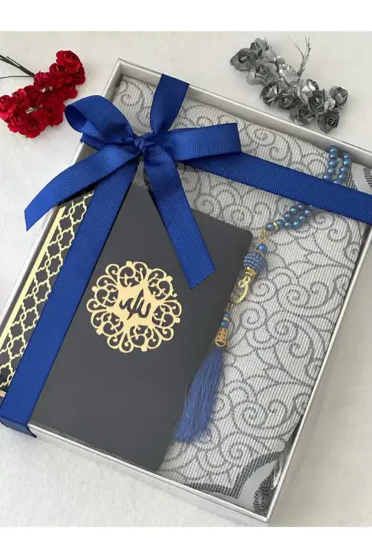 3 Piece Prayer Rug Set - Blue - MARKAPOLIN