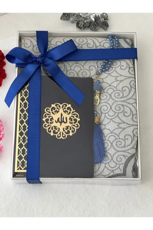 3 Piece Prayer Rug Set - Blue - 2