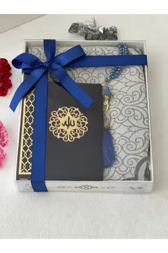 3 Piece Prayer Rug Set - Blue - 4