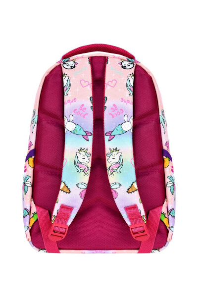 3-Piece Primary School Unicorn Patterned, Girls' Lunchbox and Pencil Case School Bag - 3