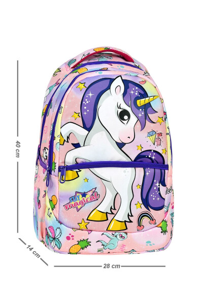 3-Piece Primary School Unicorn Patterned, Girls' Lunchbox and Pencil Case School Bag - 4