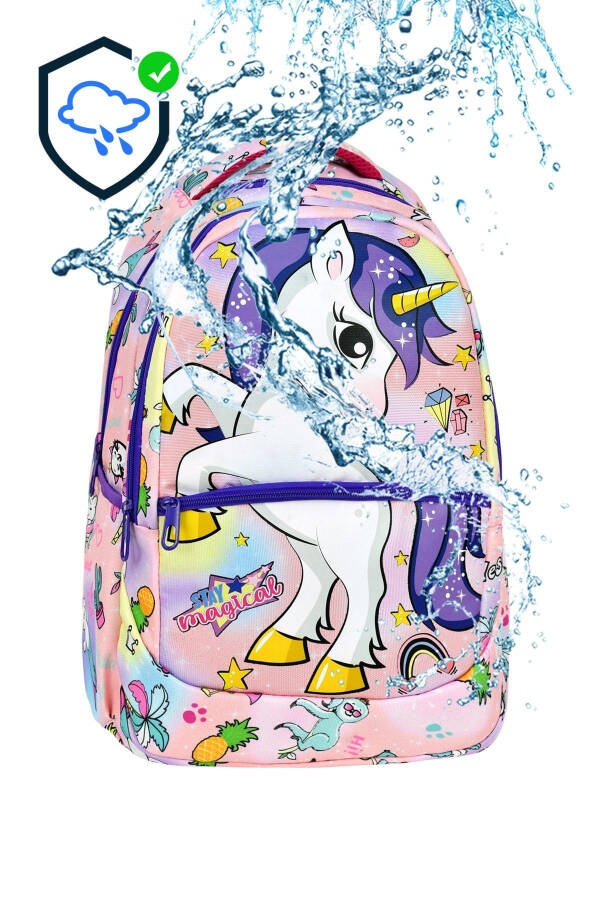 3-Piece Primary School Unicorn Patterned, Girls' Lunchbox and Pencil Case School Bag - 7