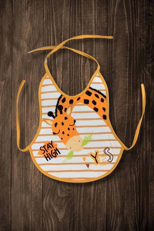 3-Piece Printed Economical Waterproof Pear Apron Feeding and Activity Apron (0-36 Months) - 2