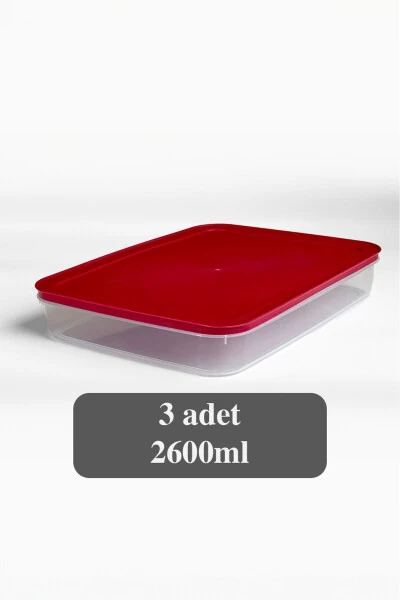 3-Piece Refrigerator Organizer Microwave, Freezer and Deep Freeze Compatible Storage Container - 3 X 2600 ml - MUTFAK KÖŞESI (1)