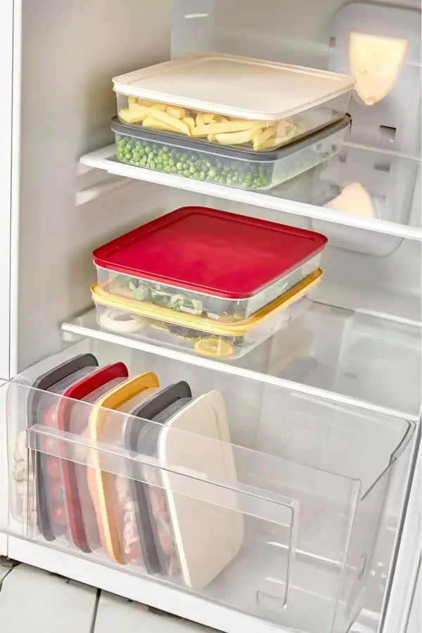 3-Piece Refrigerator Organizer Microwave, Freezer and Deep Freeze Compatible Storage Container - 3 X 2600 ml - 4