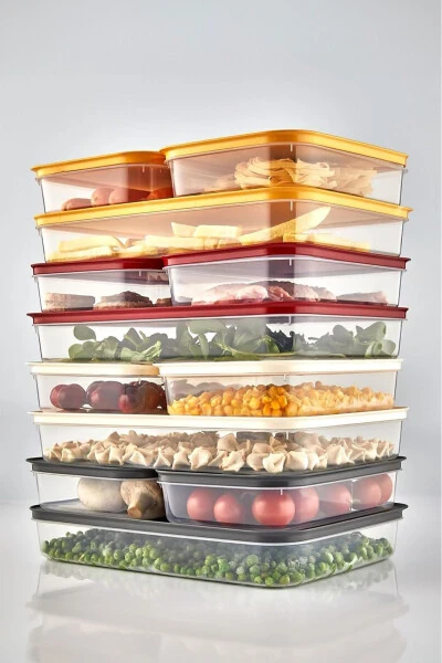 3-Piece Refrigerator Organizer Microwave, Freezer and Deep Freeze Compatible Storage Container - 3 X 2600 ml - 6