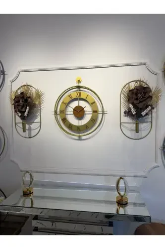 3-Piece Romera Classic Exclusive, Modern Decorative Metal 3-Piece Wall Clock - 6