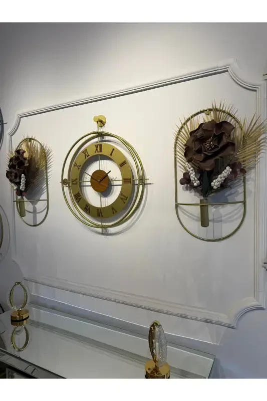 3-Piece Romera Classic Exclusive, Modern Decorative Metal 3-Piece Wall Clock - 7